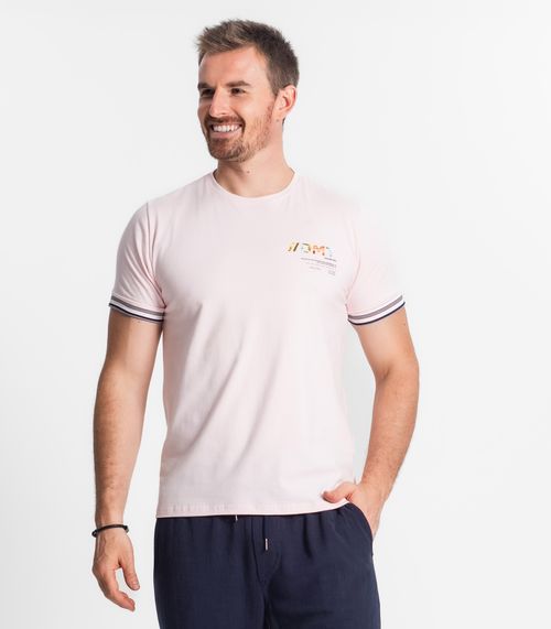 Camiseta De Cotton Leve Maculina Diametro Rosa