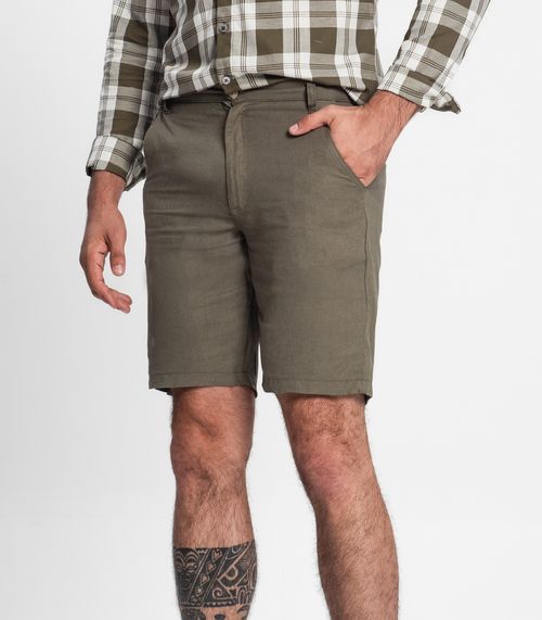 Bermuda Masculina Em Linho Diametro Verde