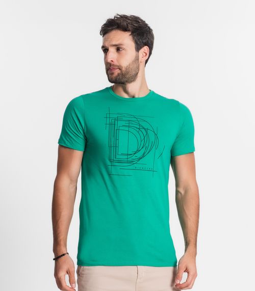 Camiseta Masculina Meia Malha Diametro Verde