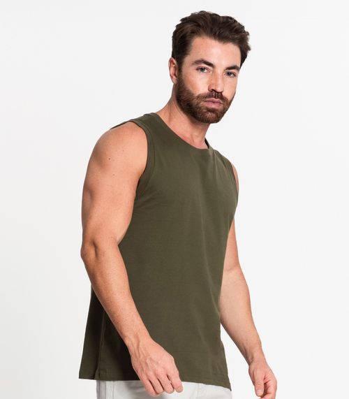Regata Masculina Básico Meia Malha Diametro Verde