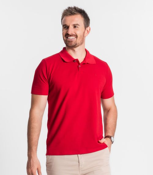 Camisa Polo Básica Masculina Diametro Vermelho