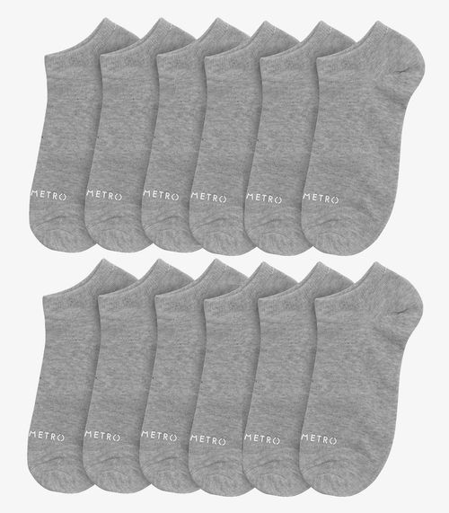 Kit 6 Pares De Meia Soquete Adulta Diametro Cinza