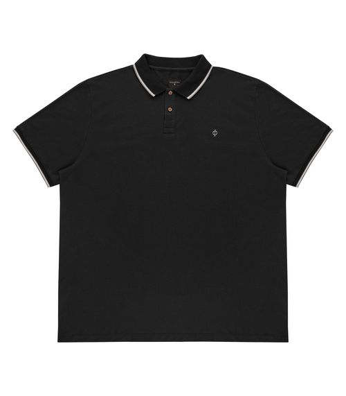 Camisa Polo Masculina Plus Size Diametro Preto