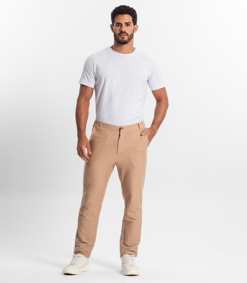 Calça Masculina Em Moletinho Diamentro Marrom