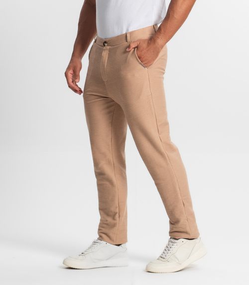Calça Masculina Em Moletinho Diamentro Marrom