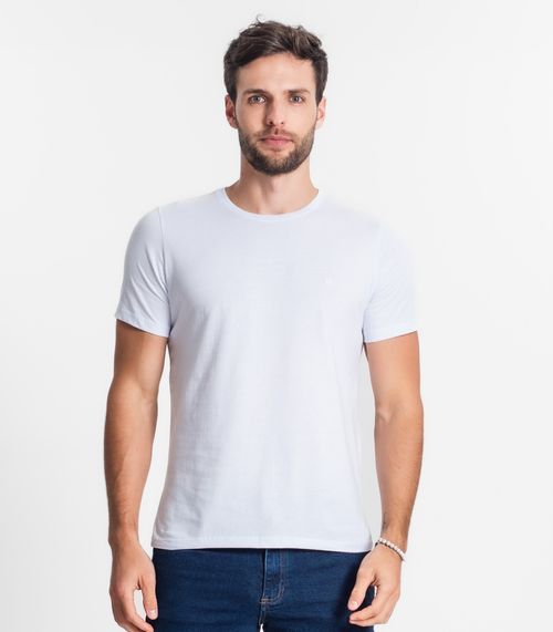 Camiseta Masculina Básica Meia Malha Diametro Branco