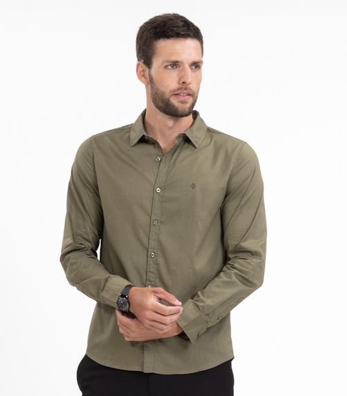 Camisa Masculina Manga Longa Diametro Verde