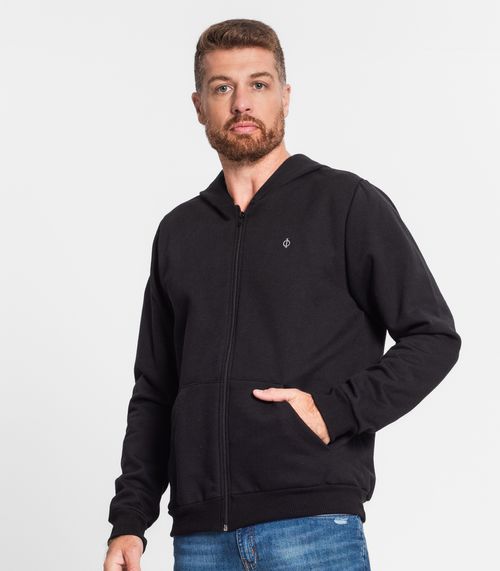 Jaqueta Masculina Plus Moletom Premium Diametro Preto