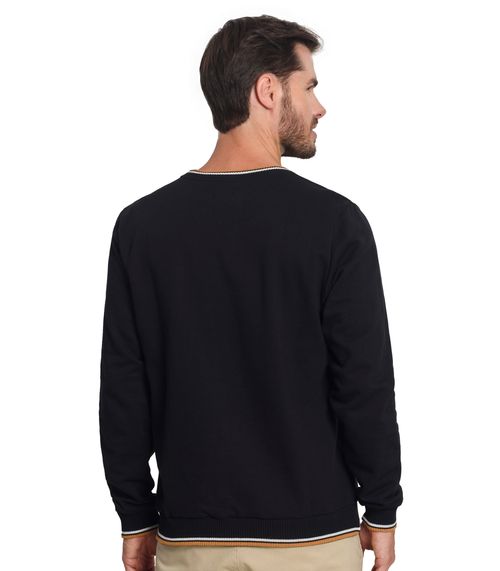Blusão Masculino Moletom com Retilínea Diametro Preto