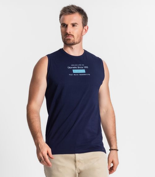 Regata De Meia Malha Masculina Diametro Azul