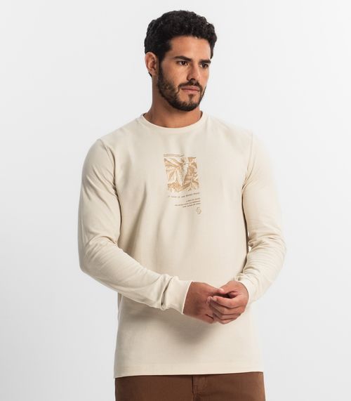 Camiseta Masculina Manga Longa Diametro Bege