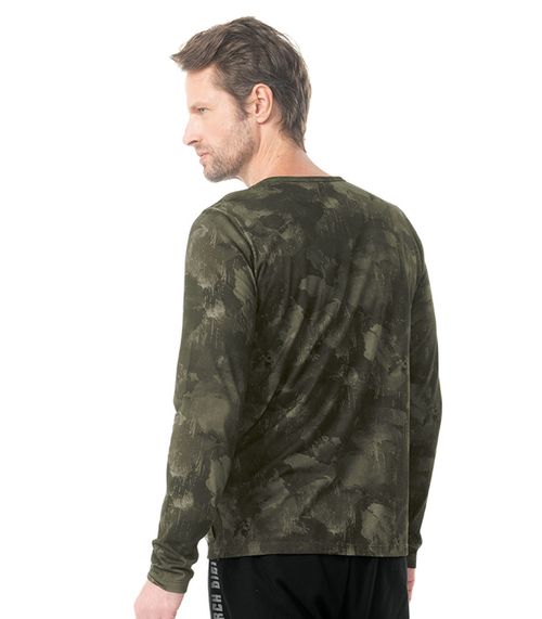 Camiseta Manga Longa Meia Malha Diametro Verde