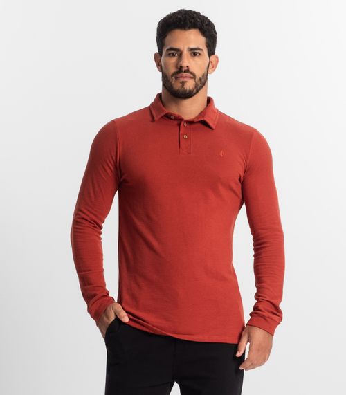 Polo Manga Longa Masculina Diametro Vermelho