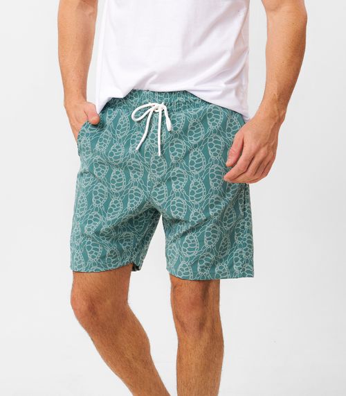 Bermuda Masculina Estampada Em Tactel Diametro Verde