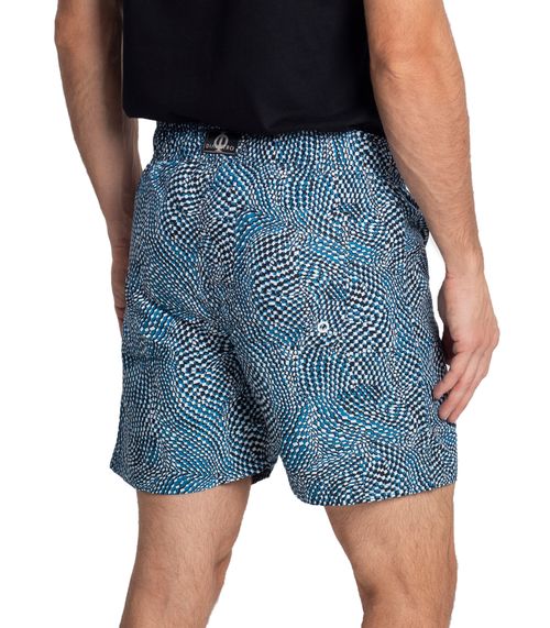 Bermuda Masculina Estampada Tactel Diametro Azul