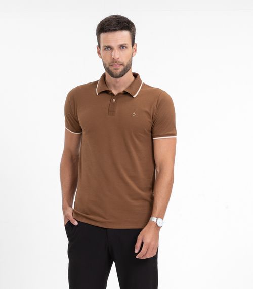 Camisa Polo Masculina Diametro Marrom