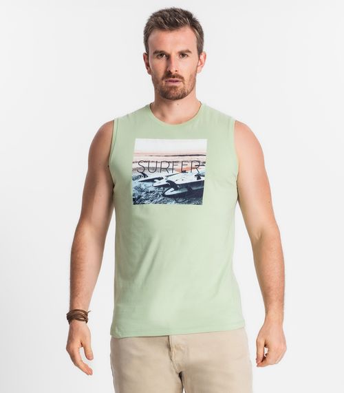 Regata Masculina Estampada Diametro Verde