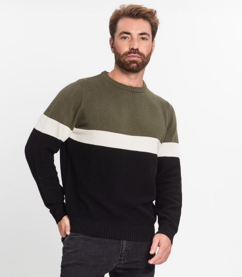 Suéter Masculino Em Tricot Diametro Preto