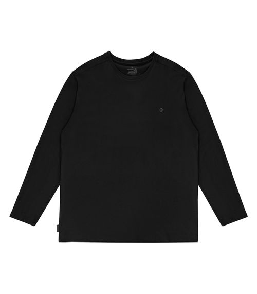 Camiseta Masculina Plus Size Manga Longa Diametro Preto
