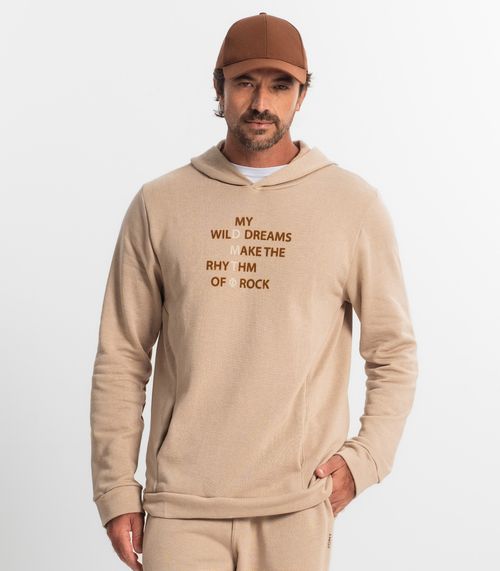 Blusão Masculino Moletom Com Capuz Diametro Marrom