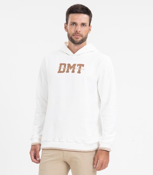Blusão Masculino Com Capuz Moletom Diametro Bege