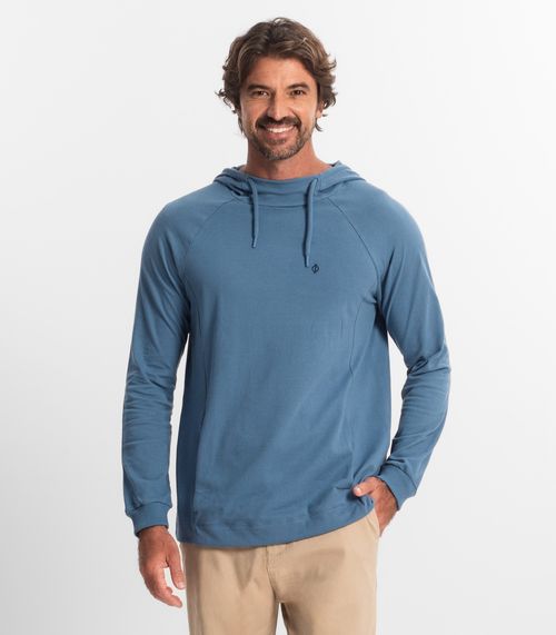 Camiseta Masculina Manga Longa com Capuz Diametro Azul