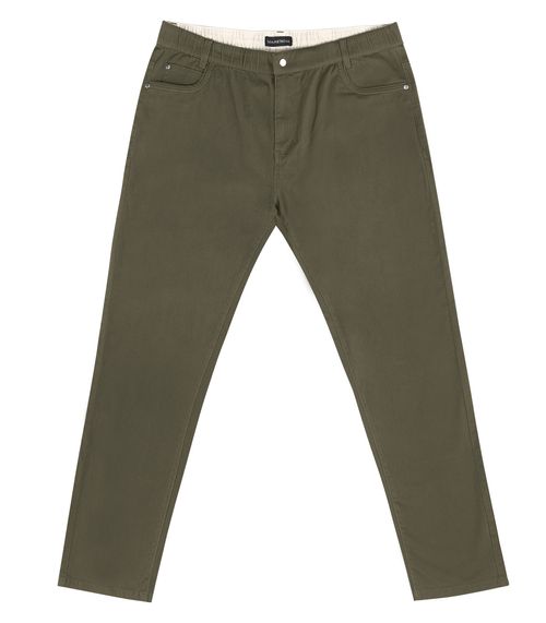 Calça Masculina Plus Size Em Sarja Diametro Verde