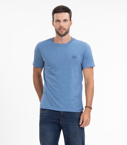 Camiseta Masculina Maquinetada Diametro Azul