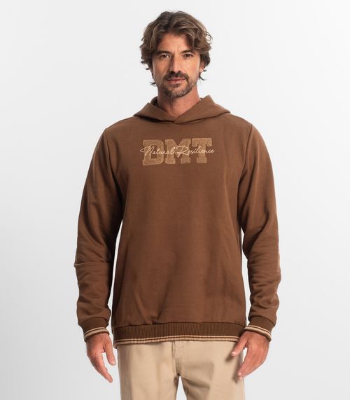 Blusão Masculino Com Capuz Moletom Diametro Marrom