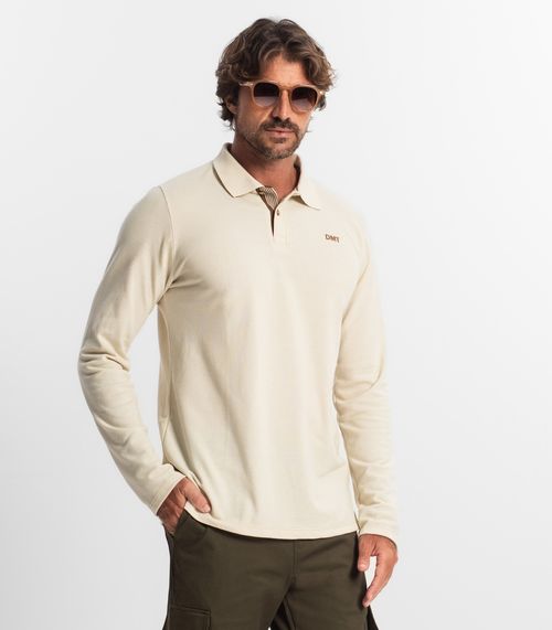 Polo Manga Longa Masculina Diametro Bege