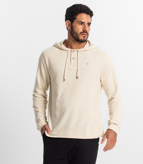 Blusão Masculino Com Capuz Diametro Bege