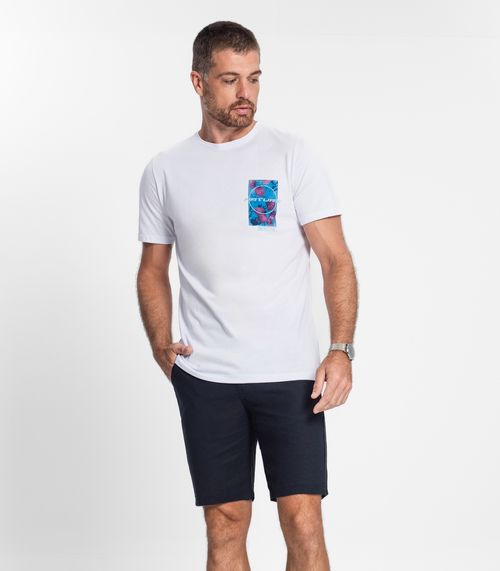Bermuda Masculina Em Linho Diametro Azul