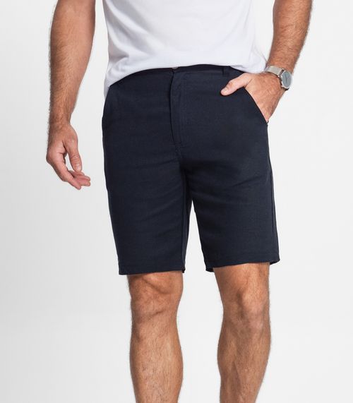 Bermuda Masculina Em Linho Diametro Azul