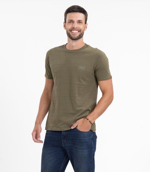 Camiseta Masculina Maquinetada Diametro Verde