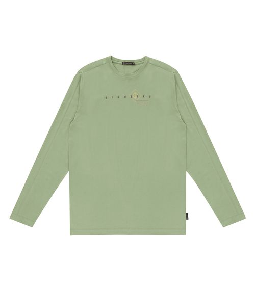 Camiseta Masculina Manga Longa Diametro Verde