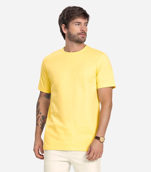Camiseta Masculina Cotton Listrado Diametro Amarelo
