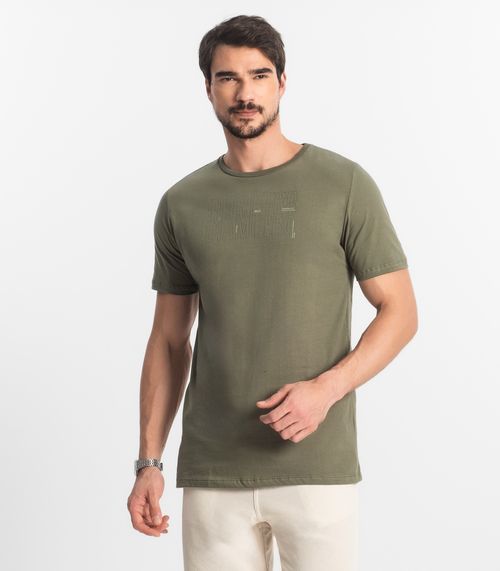 Camiseta Masculina Meia Malha Diametro Verde