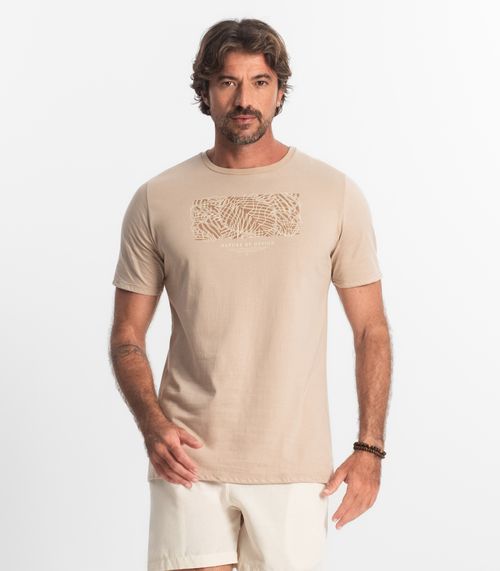 Camiseta Masculina Meia Malha Diametro Marrom