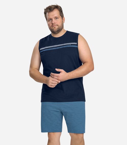 Bermuda Masculina Plus Size Moletinho Diametro Azul