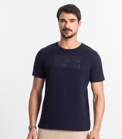 Camiseta Masculina Meia Malha Diametro Azul