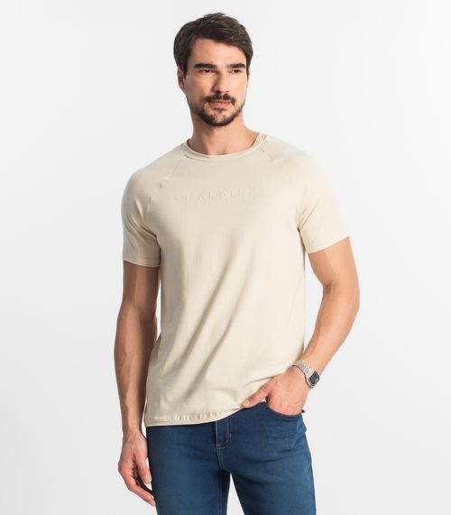Camiseta Masculina Cotton Leve Diametro Bege