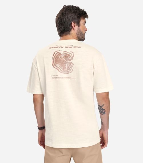 Camiseta Masculina Malhão Flamê Diametro Bege