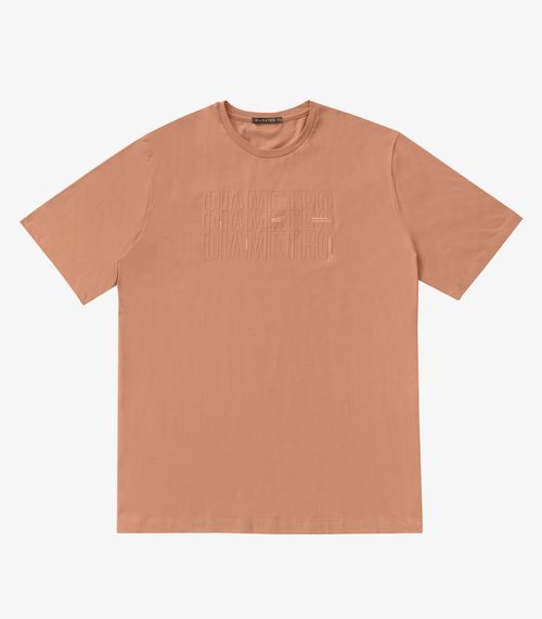 Camiseta Masculina Plus Size Meia Malha Diametro Marrom