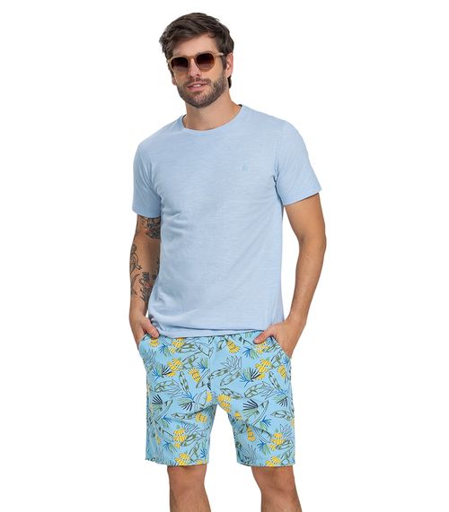 Bermuda Masculina Microfibra Diametro Azul