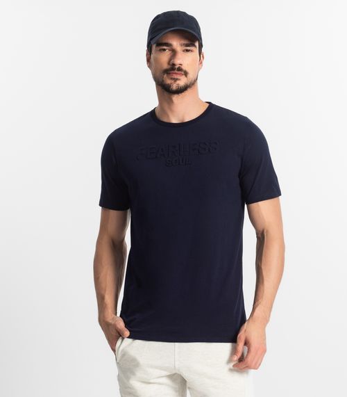 Camiseta Masculina Meia Malha Diametro Azul