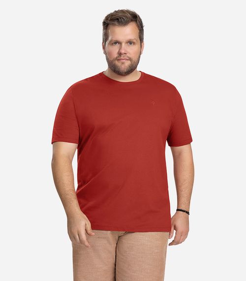 Camiseta Masculina Plus Size Meia Malha Diametro Vermelho
