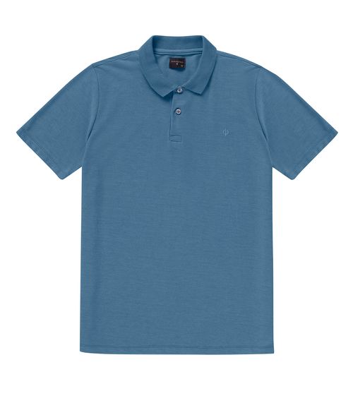 Camisa Polo Básica Masculina Diametro Azul