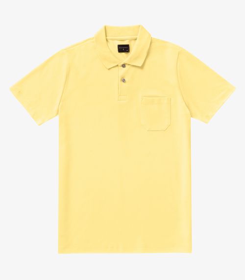 Polo Masculina Pique Diametro Amarelo