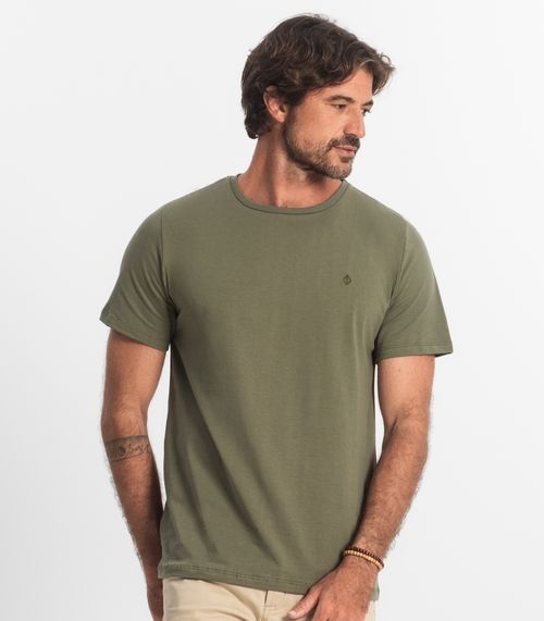 Camiseta Masculina Plus Size Meia Malha Diametro Verde