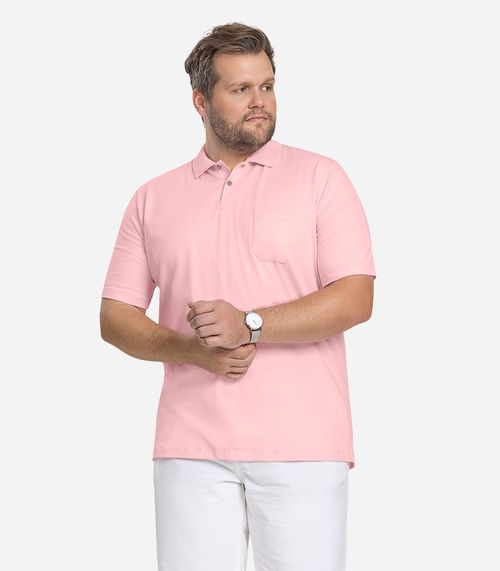 Camisa Polo Plus Size Masculina Diametro Rosa